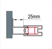 Stohovací profil k rozšíření o 25 mm, 199 cm, černý matný, pro Top-Line S