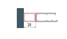 Rozšiřovací profil 25 mm pro dveře, 200 cm, pro Divera