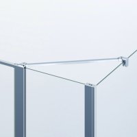 Fixní díl k rohové vzpěře pro uchycení na sklo, pro Divera, černá matná