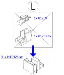 Levá úchytka - náhrada za 81269 a 81267 k TBFS2 a TBFS4