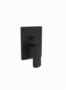 Edge - sprchová podomítková baterie s přepínačem, komplet, černá