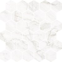 Frost White FW01 poler - dlaždice mozaika šestihran 27x27 bílá lesklá