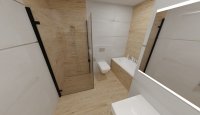 3D návrh - koupelna Derby Gris + Landhaus Rettificato
