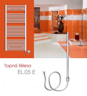 EL.05 E 1200 W elektrické topné těleso bez regulace teploty, metalická stříbrná