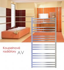 AV.ERC 121x48 elektrický radiátor s vertikálním regulátorem, metalická stříbrná