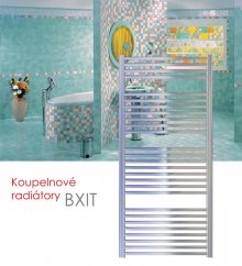 BXIT.E 75x113 elektrický radiátor bez regulace, lesklý nerez