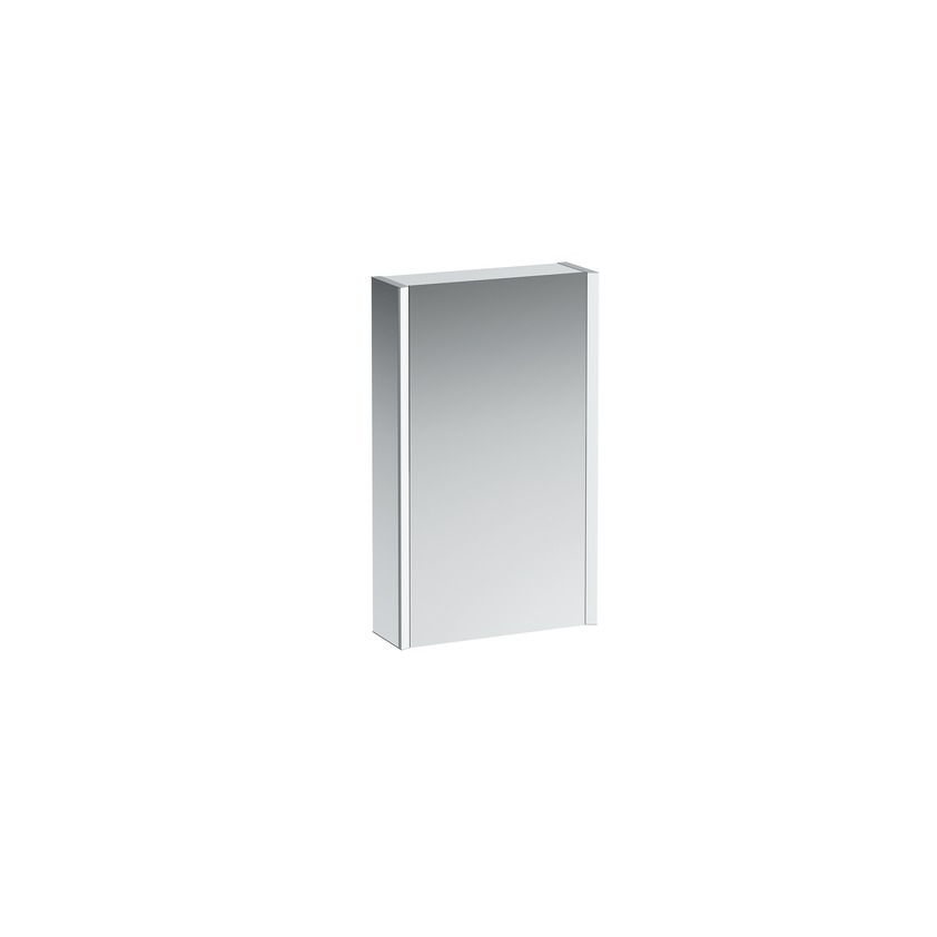 Laufen Frame 25 - hliníková zrcadlová skříňka 75x45, LED, panty vlevo, el.zásuvka, bílá H4083019001451