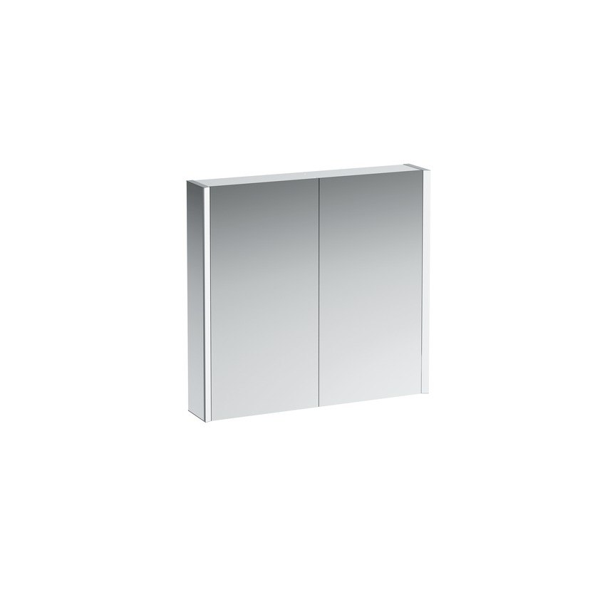 Frame 25 - hliníková zrcadlová skříňka 75x80, LED, el.zásuvka, bílá H4085039001451
