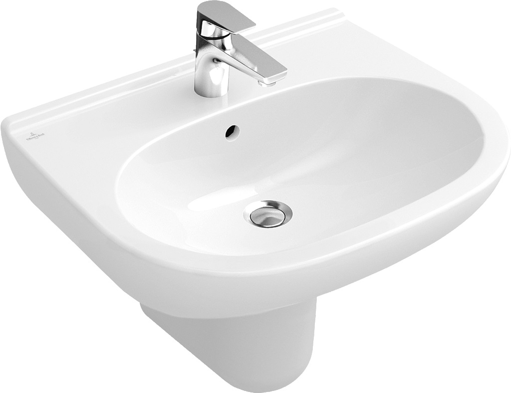 Villeroy-Boch O.novo - umyvadlo 55x45, 3 otvory (1 proražen), bez přepadu 51605601