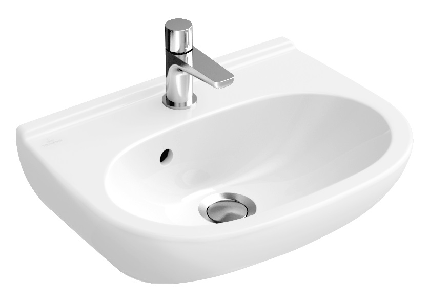 Villeroy-Boch O.novo - umývátko 50x40, 3 otvory (1 proražen), bez přepadu 53605101