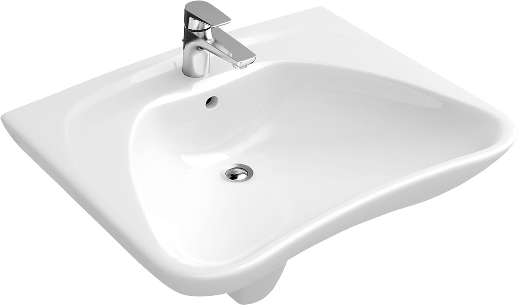 Villeroy-Boch O.novo - umyvadlo Vita 60x49, 3 otvory (1 proražen), bez přepadu 71196101