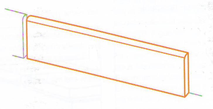 Imperial Battiscopa Lapp. Calacatta Beige - dlaždice sokl 7x60 béžová IMPB30K