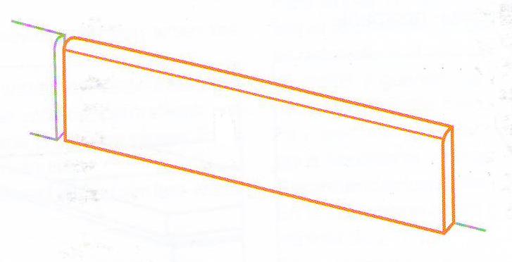Materia Battiscopa Rosso - dlaždice sokl 5,5x30 hnědá