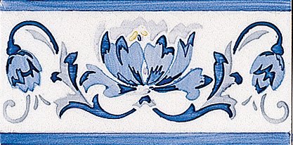 Modernista Cenefa Benidoleig PB Azul C/C B - obkládačka listela 7,5x15