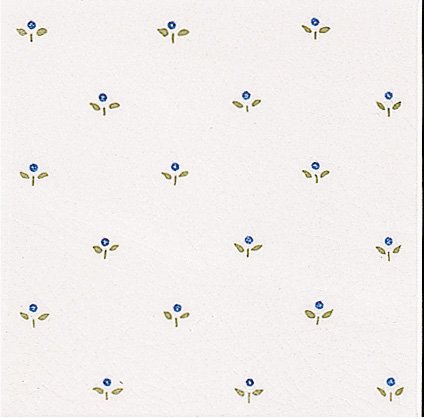Modernista Decorado Mimosa PB Azul C/C B - obkládačka 15x15 bílá