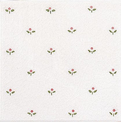 Modernista Decorado Mimosa PB Rosa C/C B - obkládačka 15x15 bílá