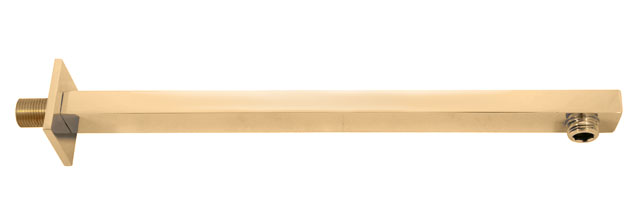 Držák boční pro hlavovou sprchu hranatý, 38 cm, zlatá