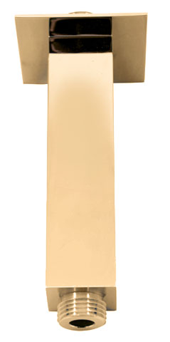 Držák stropní pro hlavovou sprchu hranatý, 12 cm, zlatá