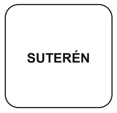 SLZN 44ATYP2 - Nerezový piktogram SUTERÉN, 120x120 mm, povrch matný
