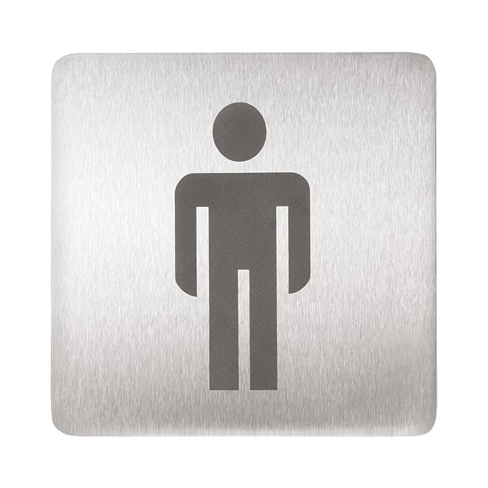 SLZN 44AA - Nerezový piktogram WC muži, 120x120 mm, povrch matný 75445