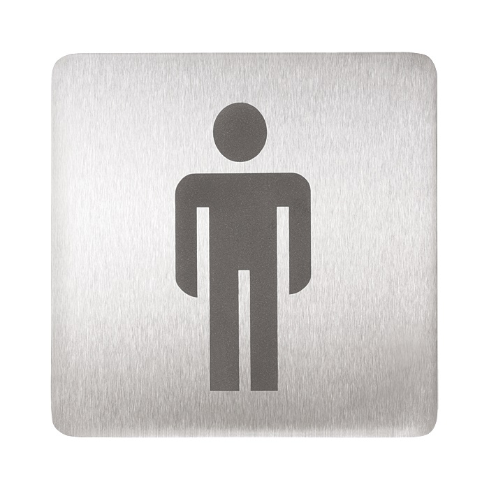 SLZN 44AA - Nerezový piktogram WC muži, 120x120 mm, povrch matný