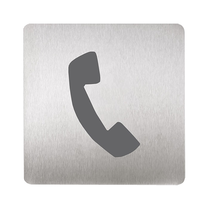 SLZN 44C - Nerezový piktogram telefon, 120x120 mm, povrch matný