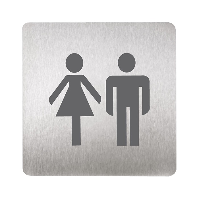SLZN 44AD - Nerezový piktogram WC muži i ženy, 120x120 mm, povrch matný 75442