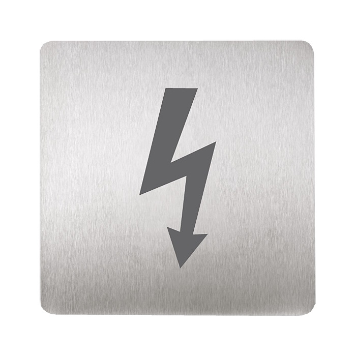 SLZN 44P - Nerezový piktogram pozor elektrické zařízení, 120x120 mm, povrch matný