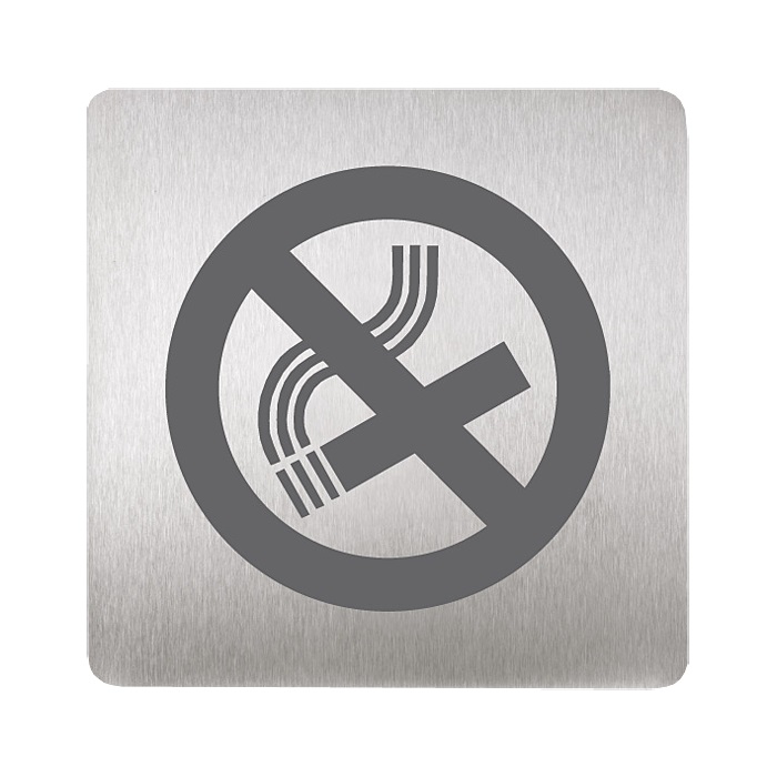 SLZN 44F - Nerezový piktogram zákaz kouření, 120x120 mm, povrch matný 85446