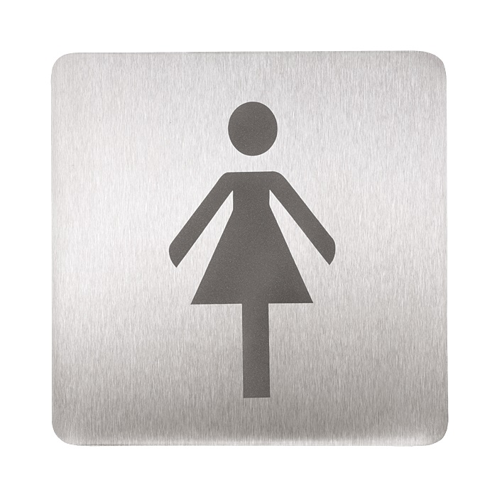SLZN 44AB - Nerezový piktogram WC ženy, 120x120 mm, povrch matný 75444