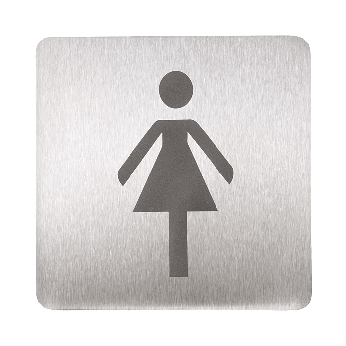 SLZN 44AB - Nerezový piktogram WC ženy, 120x120 mm, povrch matný