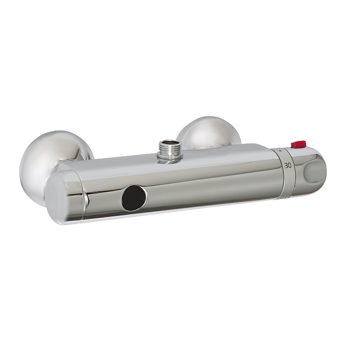 Sanela SLS 03 - Automatické nástěnné ovládání sprchy s elektronikou ALS s horním vývodem a termostatickým ventilem pro připojení ke sprchovému setu, 24V DC 02030