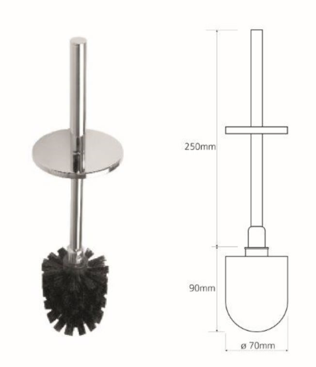 Náhradní WC kartáč s rukojetí a krytkou pro Omega 102313066 - vrut