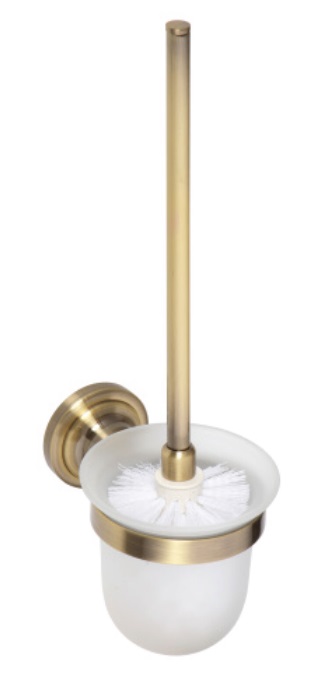 Retro bronz - WC štětka, miska sklo