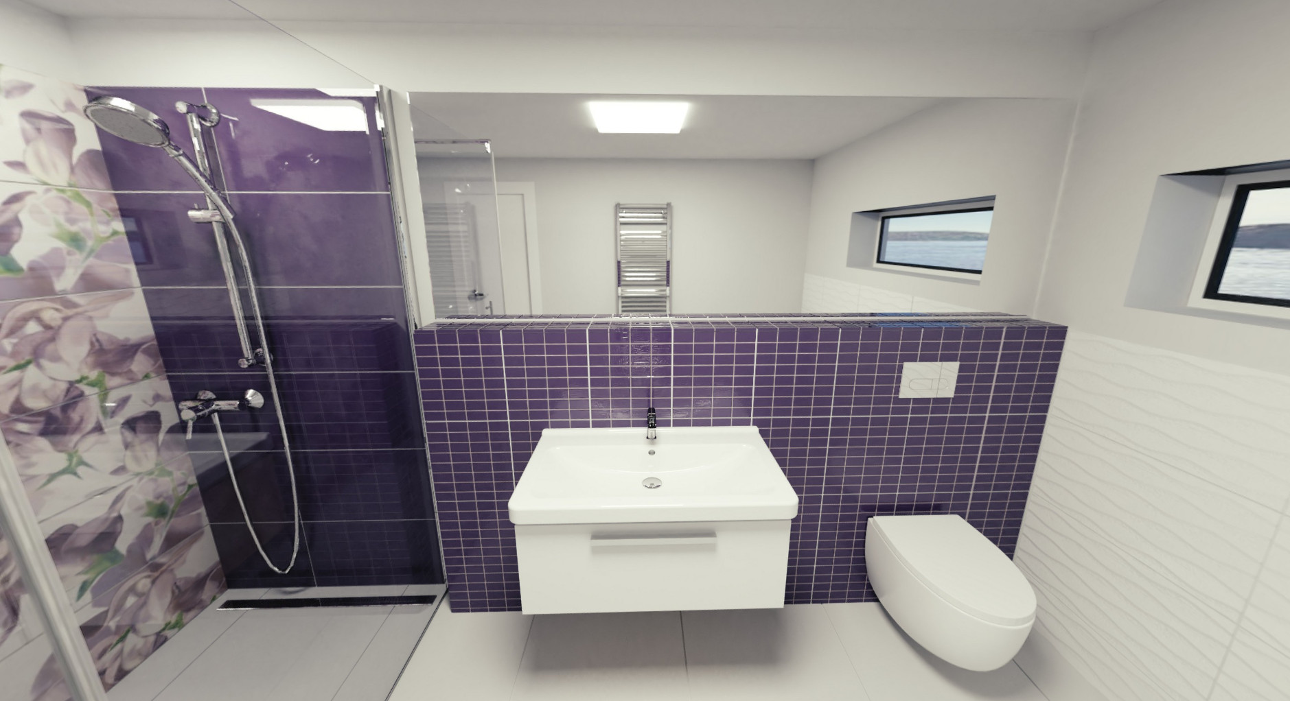 3D návrh - koupelna Colour Violet