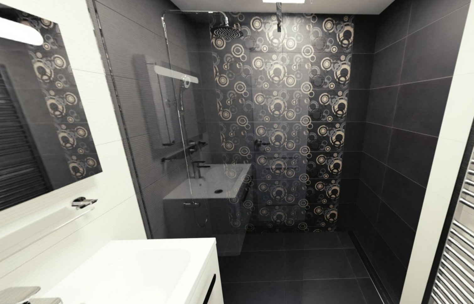 3D návrh - paneláková koupelna Amarante Amarante 360