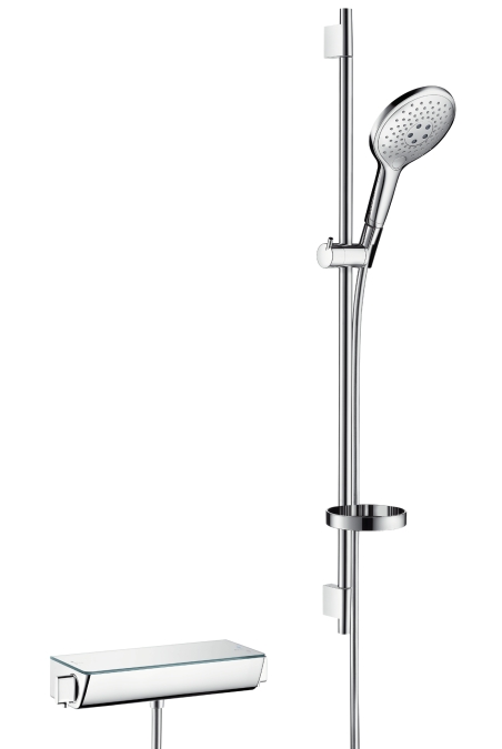 Raindance Select S 150 sprchová souprava na stěnu s termostatem Ecostat Select a sprchovou tyčí 90 cm