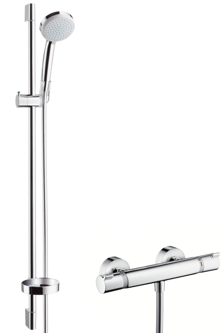 Hansgrohe Croma 100 Vario sprchová souprava na stěnu s termostatem Ecostat Comfort a sprchovou tyčí 90 cm 27035000