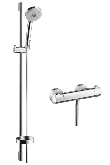 Hansgrohe Croma 100 Multi sprchová souprava na stěnu s termostatem Ecostat Comfort a sprchovou tyčí 90 cm 27085000