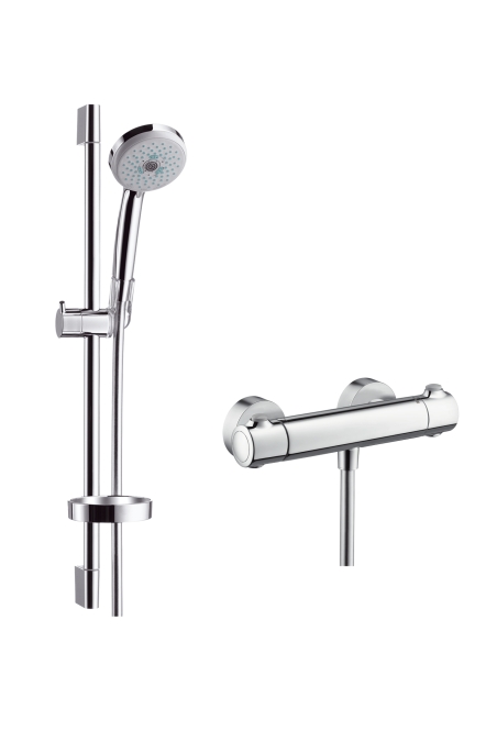 Hansgrohe Croma 100 Multi sprchová souprava na stěnu s termostatem Ecostat Comfort a sprchovou tyčí 65 cm 27086000