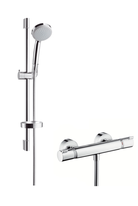 Hansgrohe Croma 100 Vario EcoSmart 9 l/min sprchová souprava na stěnu s termostatem Ecostat Comfort a sprchovou tyčí 65 cm 27032000