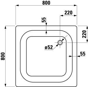 Náhled Platina - ocelová vanička čtvercová 80x80x15