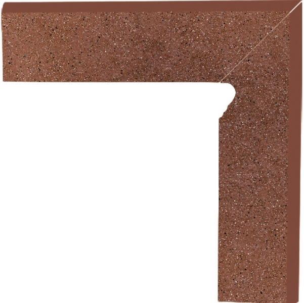 Taurus brown cokol schodowy strukturalny lewy - dlaždice sokl schodový levý 30x8,1 hnědá 118502
