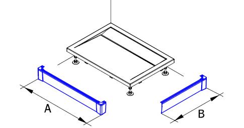 PWI - hliníkový panel k obdélníkové vaničce 90x160, montáž do rohu (L-panel) PWIL090160