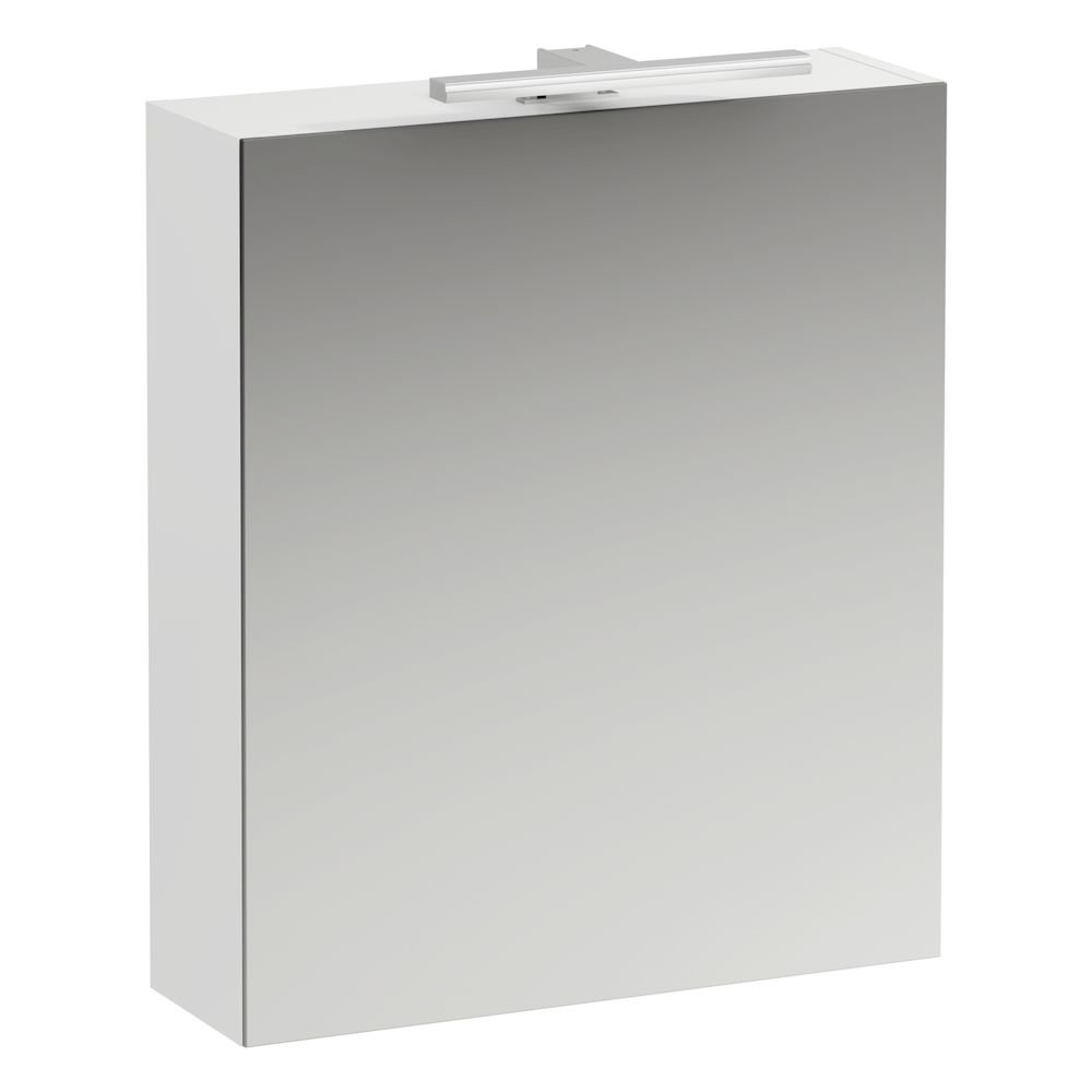 Base - zrcadlová skříňka 60x70 levá s osvětlením a zásuvkou, bílá matná H4027511102601
