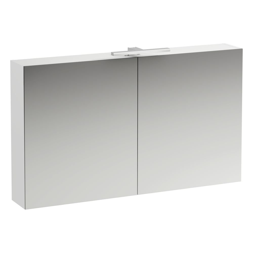 Base - zrcadlová skříňka 120x70 s osvětlením a zásuvkou, bílá matná H4029021102601