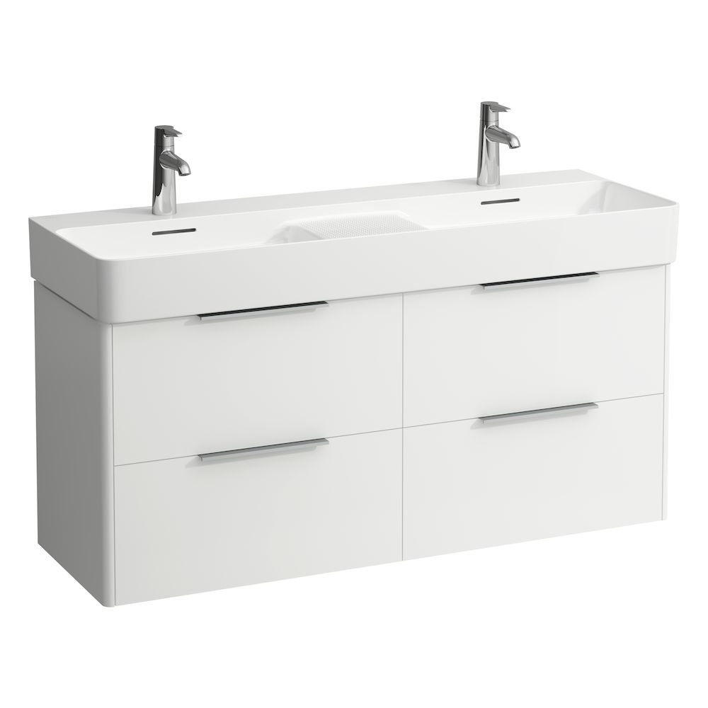 Base - skříňka 118x39 pod dvojumyvadlo H814282, bílá lesklá