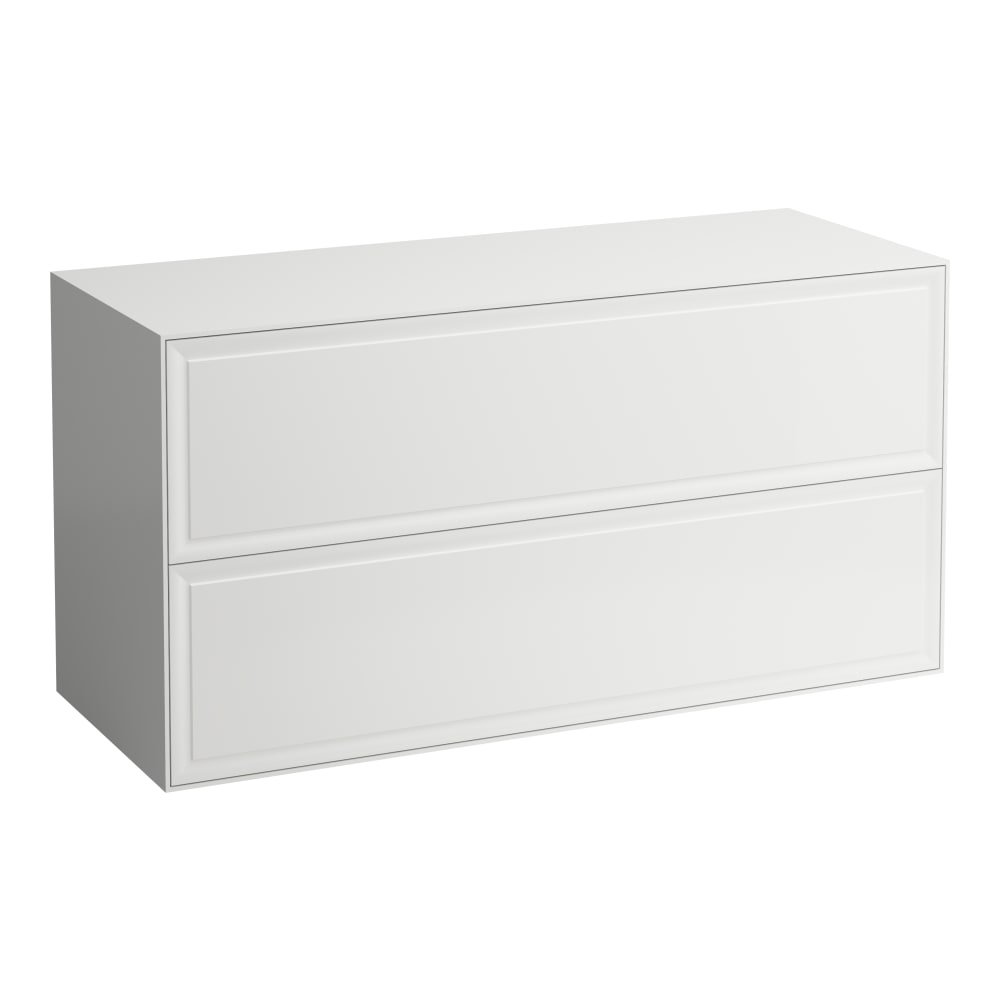 The New Classic - skříňka 118x45, bez výřezu, 2 zásuvky, bílá lesklá H4060260856311