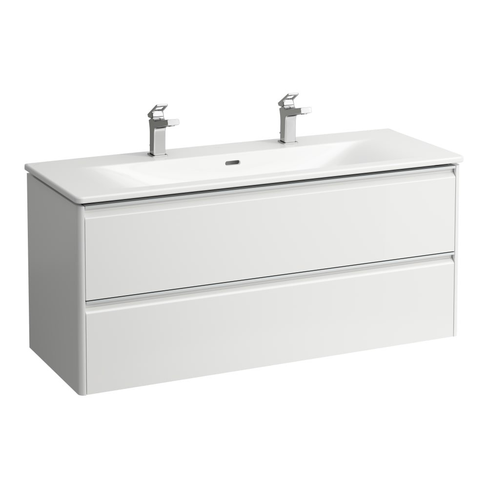 Laufen Palace - skříňka 120x45 včetně umyvadla, 2 otvory pro baterie, bílá matná H8607092601071