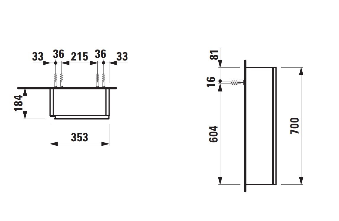 Náhled Lani - střední skříňka 35,5x70, 1 dvířka, panty vpravo, bílá matná